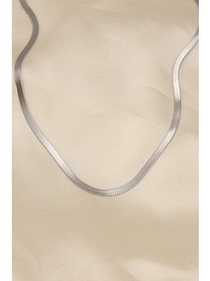 Timion Mey Ithalat® 316L Çelik Silver Renk 45 cm Italyan Zincir Model Kadın Kolye