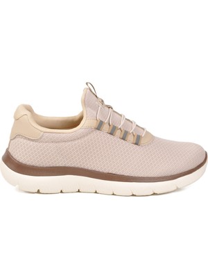 Look Life Bej Fileli Hafif Esnek Erkek Spor Ayakkabı 26107 M