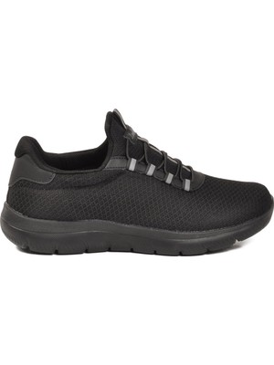 Look Life Siyah Fileli Hafif Esnek Erkek Spor Ayakkabı 26107 M