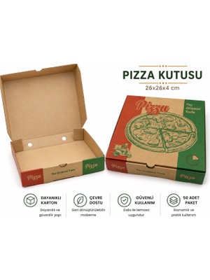 Barışkan Pizza Kutusu 26X26X4CM 50 Adet