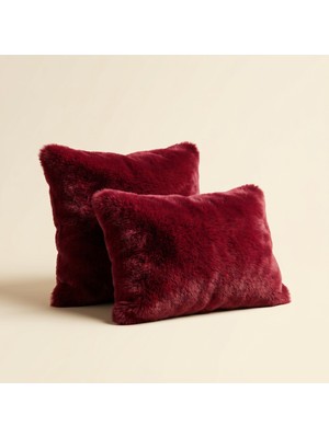 Framgan Nube Kırlent Bordo Peluş Dokulu Dekoratif Kırlent