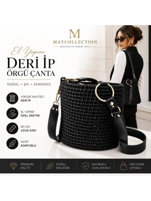 El Yapımı Şık Tasarım Bucket Omuz Çantası