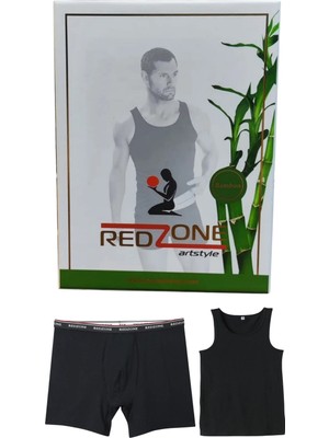 Maruf Shop Erkek Premium Kalite Standart Kalıp Redzone Kutulu Bambu Atlet Boxer Takım