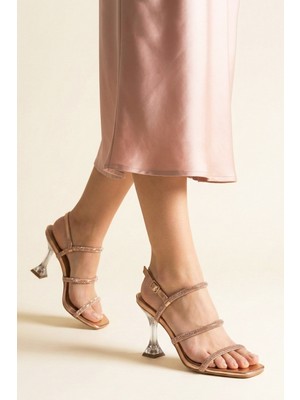 Nemesis Shoes Sihana Kadın Topuklu Abiye Sandalet Rose Dore