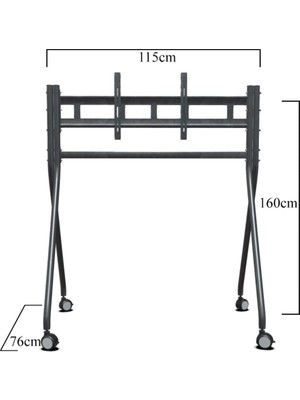 Kamerakutusu TRK-501-B Endüstriyel, Universal 42", 55",65", 75"tekerlekli Tv, Ekran Standı