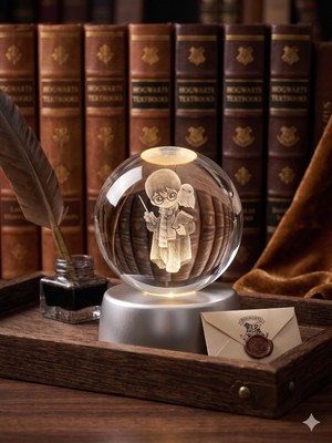 Allwin Harry Potter Hologram Cam Küre, Hediyelik , Rgb , Plastik Taban Cam Küre