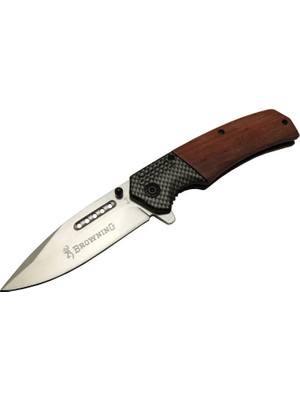 bebekokusu Browning 8-8 Kahverengi Kamp Çakı 20CM - Yarı Otomatik, Kemerlikli, Ahşap Sap