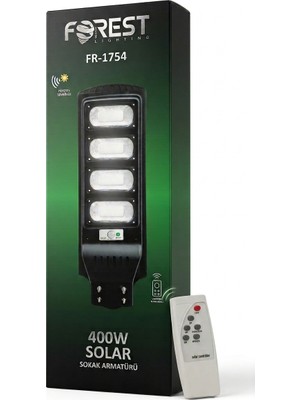 400W Solar Sokak Lambası Uzaktan Kumandalı Fotoselli IP65 Dış Mekan Güneş Enerjili LED Aydınlatma