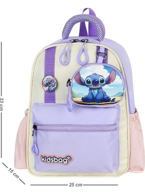 Baginn Kız Çocuk Anaokulu Çantası Ortopedik Ultra Lüx Kreş Çantası 33*25 cm Su Itici Kumaş Sırt Çantası