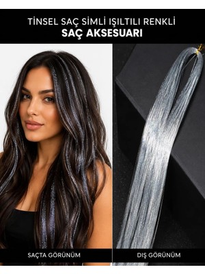 GEEN Saç Tinseli Hair Tinsel Işıltılı Saç Simi Parlak Saç Aksesuarı