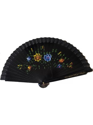 Belirtilmemiş Bambu Çift Taraflı Siyah Yelpaze 12 Li Paket