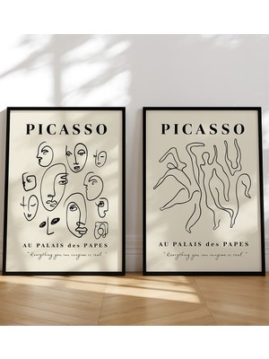 Nt Handmade Çerçeveli Uv Baskı 2'li Picasso Duvar Tablosu – Modern & Şık Duvar Dekoru