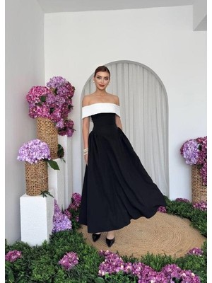 Caddebostan Moda Straplez Yaka Midi Boy Şık Abiye Elbise