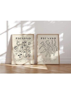Nt Handmade Çerçeveli Uv Baskı 2'li Picasso Duvar Tablosu – Modern & Şık Duvar Dekoru