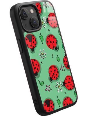 Snacase Apple iPhone 13 Mini Uyumlu Uğur Böceği Tasarımlı Glossy Premium Kılıf