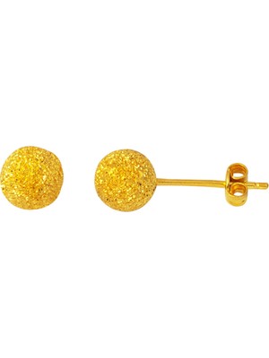 Bilezikci Kumlu 22 Ayar Altın Top Küpe 7 mm.