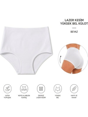 Yüksek Bel Basic Lazer Kesim Bikini Külot
