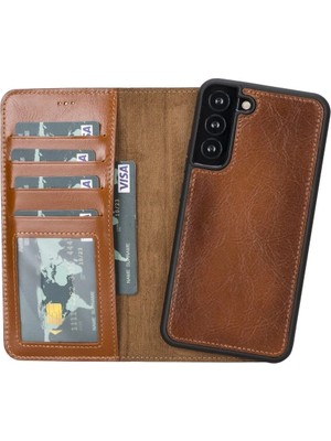 Genel Tedarik Samsung Galaxy S22 Plus Uyumlu Deri Cüzdanlı Kılıf Mwwn RST2EF