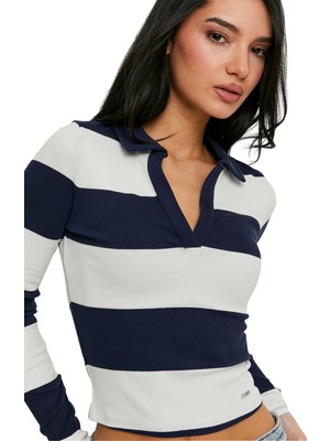 Tally Weijl Kadın Uzun Kollu Polo T-Shirt - Stscoframal