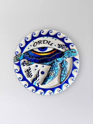 Mundy Ordu Polyester Kabartmalı Kaplumbağalı Magnet 7 cm Dekoratif Hediyelik Buzdolabı Süsü (KOD:1302)