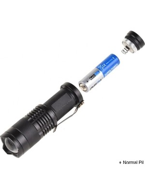 Marsilyan Mini Güçlü Şarjlı Pilli El Feneri WT-304