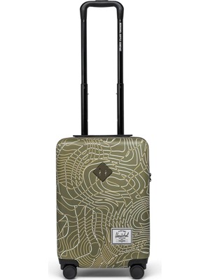 Herschel Heritage Hardshell Carry On Luggage Kabin Boy Valiz 11197 Ivy Green Topography Std