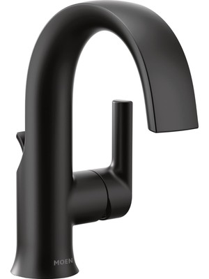 Moen Doux Mat Siyah Tek Kulplu Yüksek Ark Lamine Akış Banyo Bataryası, S6910BL