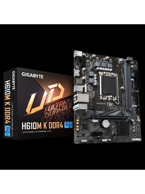 Gigabyte Gıgabyte H610M K Ddr4, 2xddr4, M.2, Hdmı, 12-13.14.nesil, LGA1700 Soket, Anakart