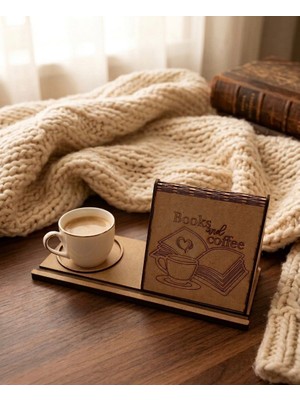 Linea Craft Kupa Tutuculu Üçgen Kitap Standı-Books And Coffee