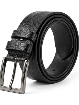 Onz Hakiki Deri Siyah Erkek Spor Kemer - Kot ve Jeans Pantolon Uyumlu_4.5 cm