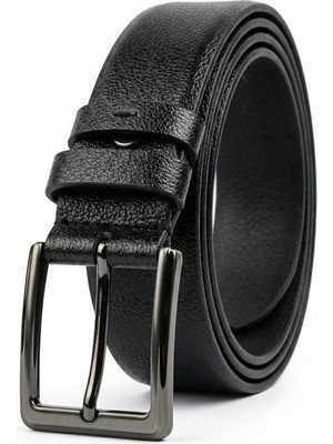 Onz Hakiki Deri Siyah Erkek Spor Kemer - Kot ve Jeans Pantolon Uyumlu_4.5 cm
