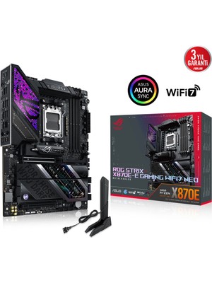 Asus Rog Strıx X870E-E Gamıng Wıfı7 Neo, 4xddr5,  5xm.2, Hdmı, Dp, Type-C, Pcıe 5.0, 2xwi-Fi 7, Bluetooth V5.4, Am5 Soket Gamıng Anakart