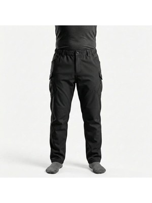 Onz Scoutland Büyük Beden Battal Boy Erkek Siyah Su Geçirmez Kışlık Outdoor Softshell Pantolon