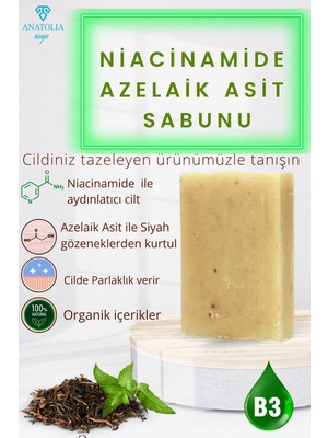 Anatolia Soap Niacinamide Çay Ağacı Sabunu Akne Karşıtı Cilt Aydınlatıcı Gözenek Arındırıcı