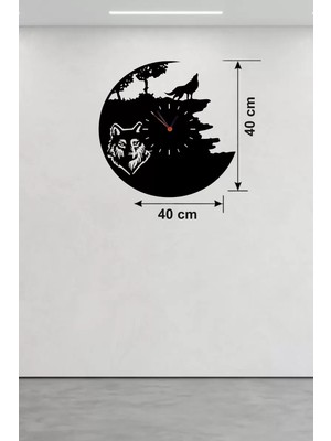 Svoria Store Kurt Temalı Lazer Kesim Ahşap Duvar Saati - 40X40 cm Dekoratif