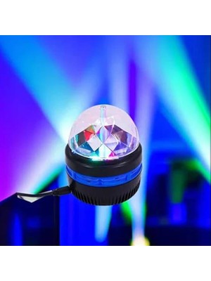 Svoria Store Ledx YQX-6888 Mini Usb’li 3 Watt Şarjlı Sihirli Rgb LED Disko Topu