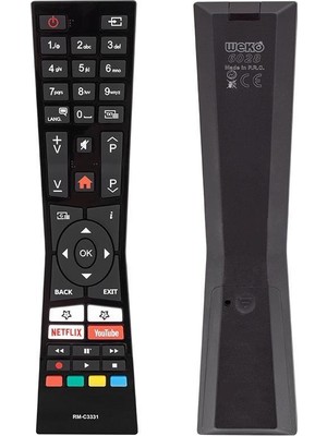 Weko Vestel Rm C3331 - RCA243100 / jvc Lt 32VHT - Lt 43C898 - Lt 55VU63L Netflix Youtube Tuşlu LCD Tv Kumanda