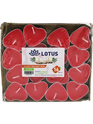 Go İthalat 16PCS   Kalpli - Kırmızı  Tea Light Mum (5615)