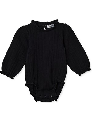 Hellobaby Kız Bebek Body Çıtçıtlı Bisiklet Yaka Long Sleeve