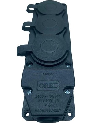 Genel Tedarik 3 Lü Kauçuk Grup Priz Monofaze 1X16A 220 V