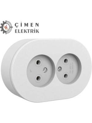 Genel Tedarik Beyaz Ikili Topraklı Priz Sıva Üstü