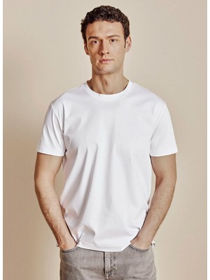 Brooks Brothers Beyaz Erkek T-Shirt BBFW25MTS003