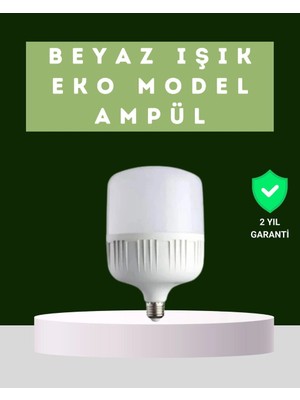 Şarjlı LED Torch Ampul 30 Watt Beyaz Işık Enerji Tasarruflu