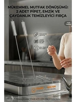 Genel Tedarik 2 Adet Pipet Emzik Çaydanlık Temizleyici Fırça 718031