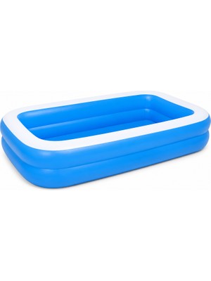Bestway Şişme Aile Havuzu 262X175X51 cm – Dikdörtgen Mavi Bahçe Havuzu