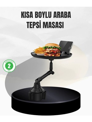 Mrt Teknik Universal Araç Içi Bardaklık Tepsisi 9 Inç Yemek Alanı ve Telefon Standlı