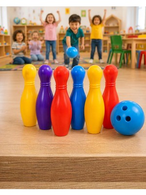 Mrt Teknik Eğlenceli Bowling Oyuncak Seti Çocuklar Için Renkli Kuka ve Top