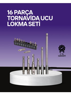 Mrt Teknik Çok Amaçlı 16LI Bits Uç Seti Dayanıklı Tornavida Adaptör