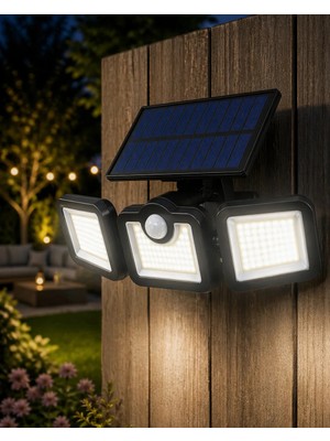 Mrt Teknik Hareket Sensörlü Solar Bahçe Lambası Güçlü LED Duvar Projektörü