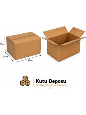 Kutu Deposu 30X40X20 cm Karton Kutu (10 Adet)